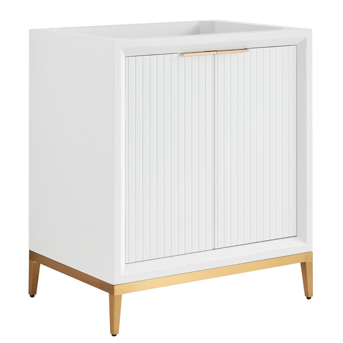 Bungalow White and Gold 30" Single Vanity without Top 