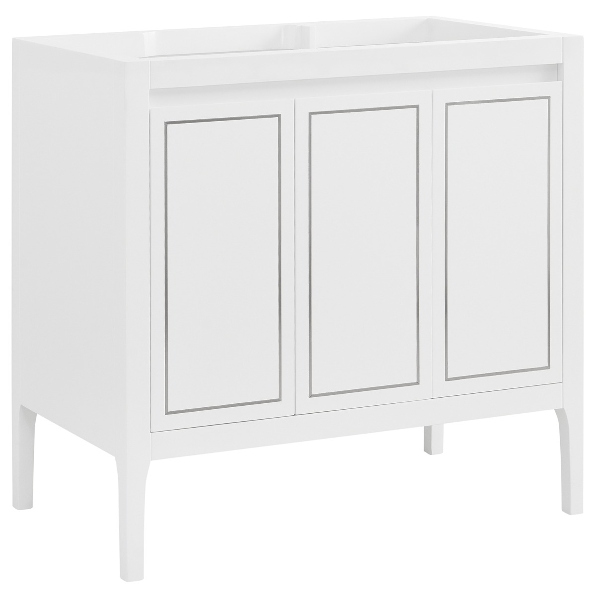 Province White and Silver 36" Single Vanity without Top