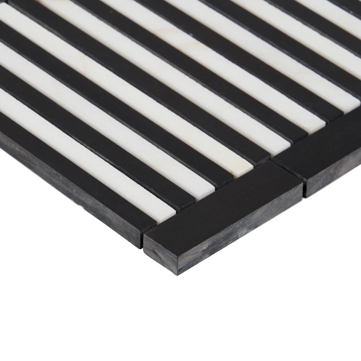 Avant Garde Linear Calacatta and Black Jade Polished Marble