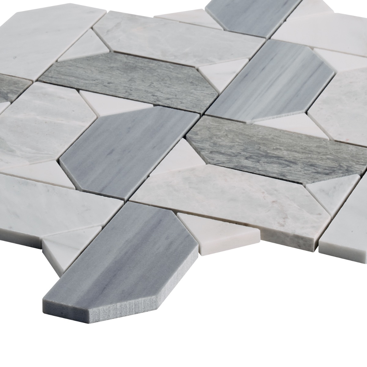 Cafura Glacier Gray Polished Marble Luxury Mosaic Tile