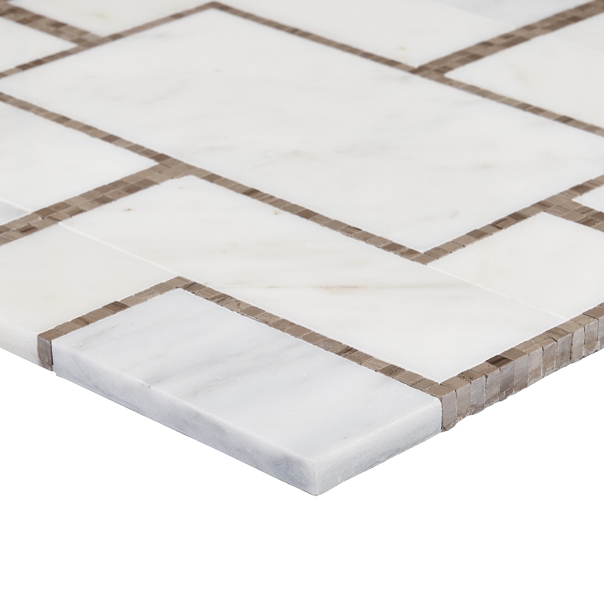 Mod Lux Statuary Athens Gray & Oriental White Honed Polished Marble