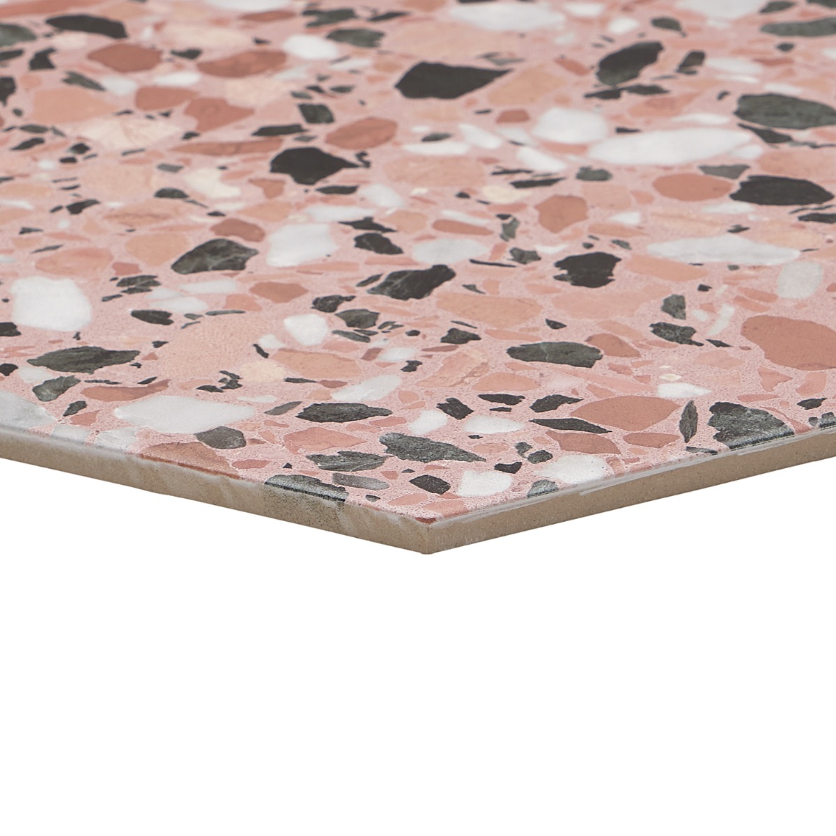 Wild Terrazzo Pink Earth 12.5" Hex Matte Porcelain