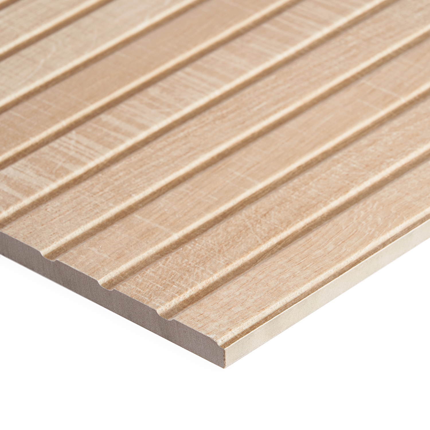 Elan Ribbon Maple Brown 24x48 Wood Look Matte Fluted Porcelain Tile