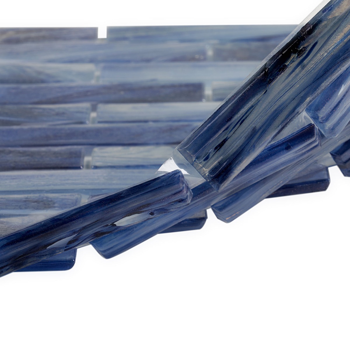 Amberly Iridescent Sky Blue 1x4 Polished Glass Mosaic Tile
