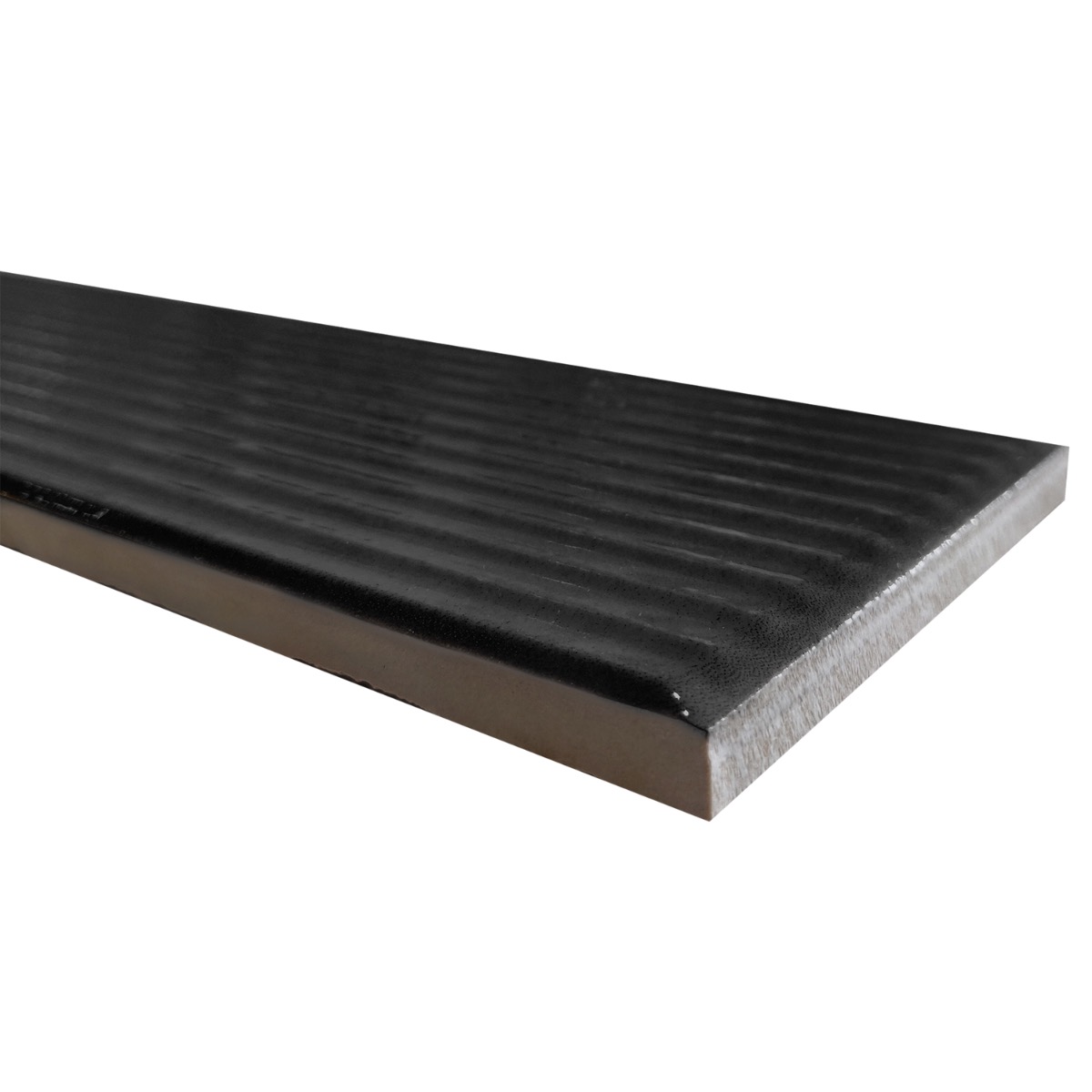 Stacy Garcia Artblock Nero Black 4x16 Fluted Glossy Porcelain Tile
