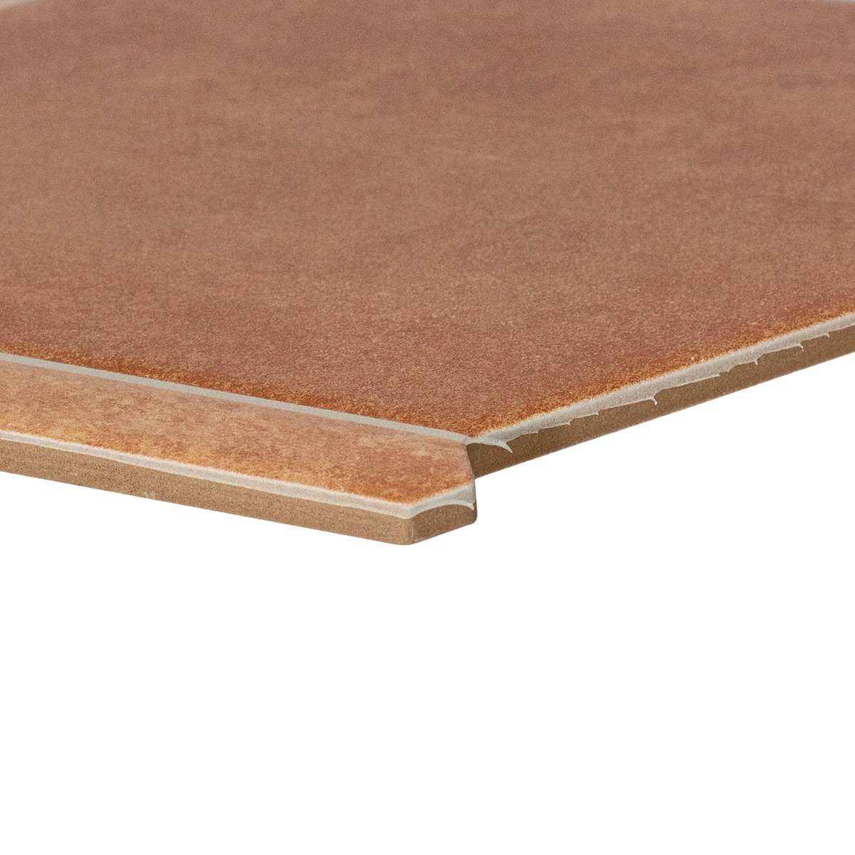 Zemira Terracotta Dark 9" Hexagon Matte Porcelain