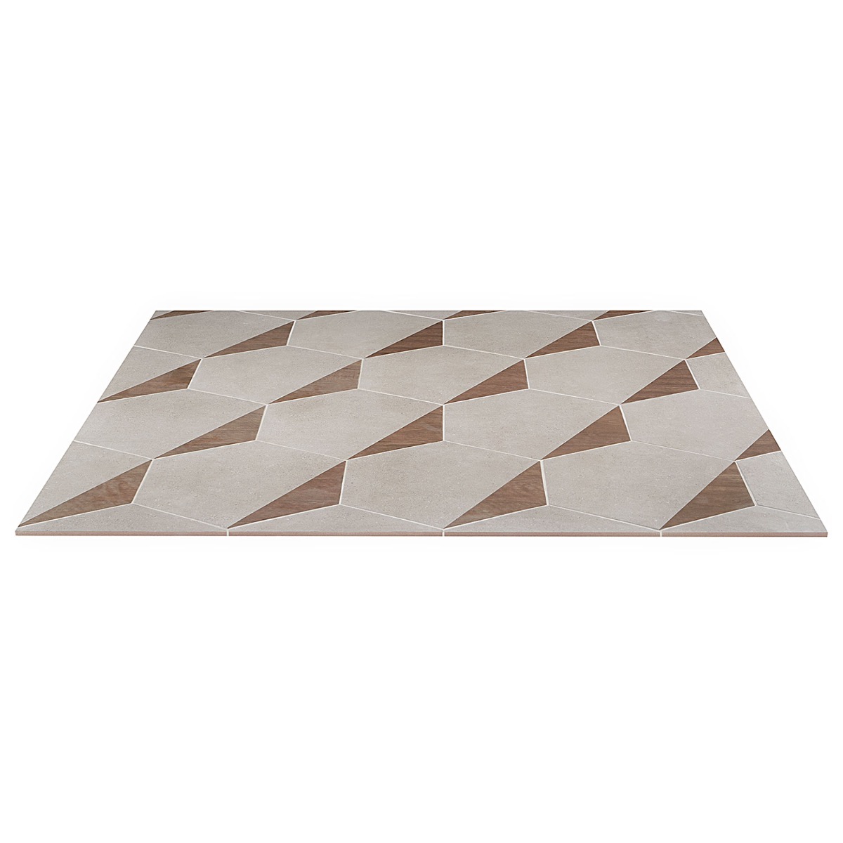 Piaka Wood Taupe 12.5" Hex Matte Porcelain