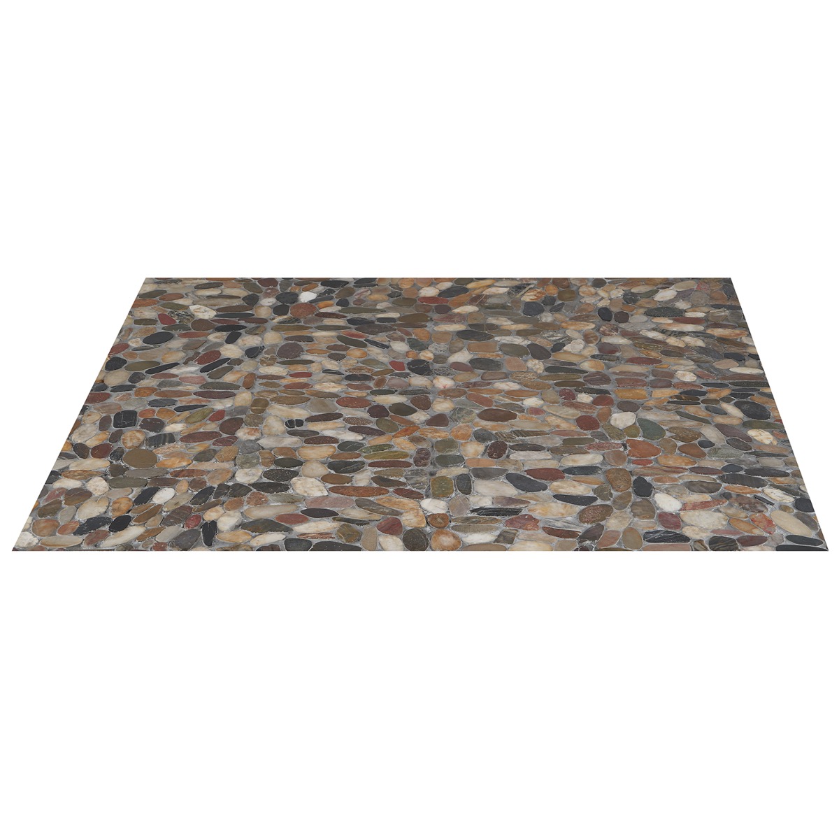 Sliced Gem Multicolored Honed Pebble Tile