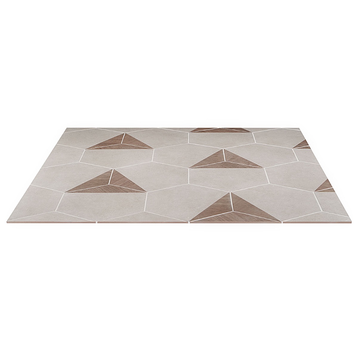 Piaka Wood Taupe 12.5" Hex Matte Porcelain