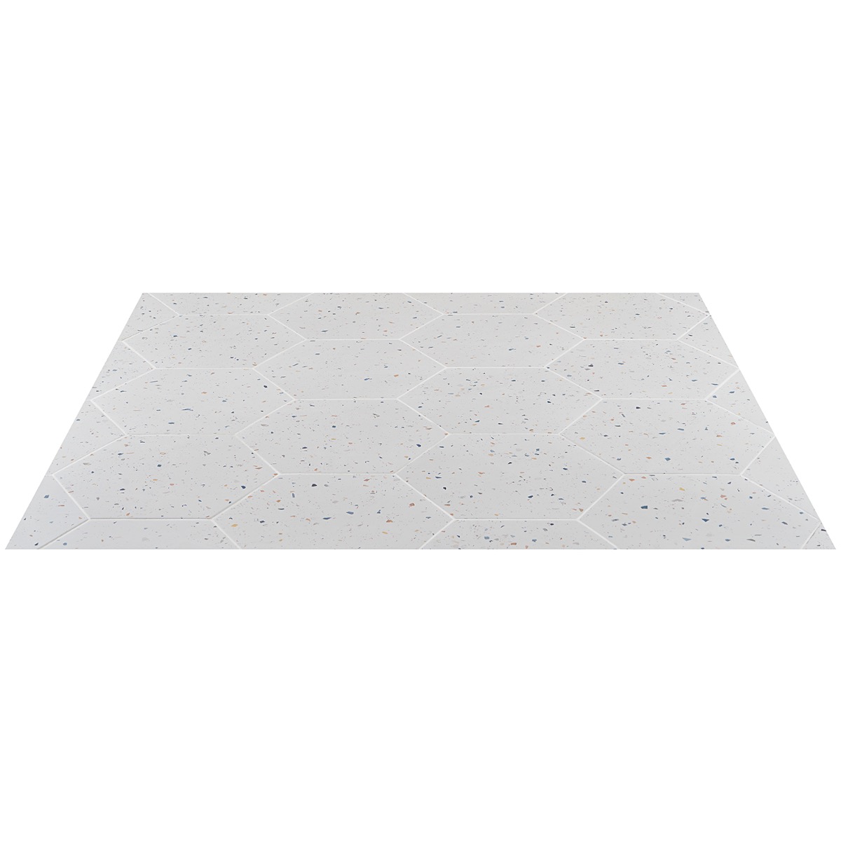 Wild Terrazzo Multi White 12.5" Hex Matte Porcelain