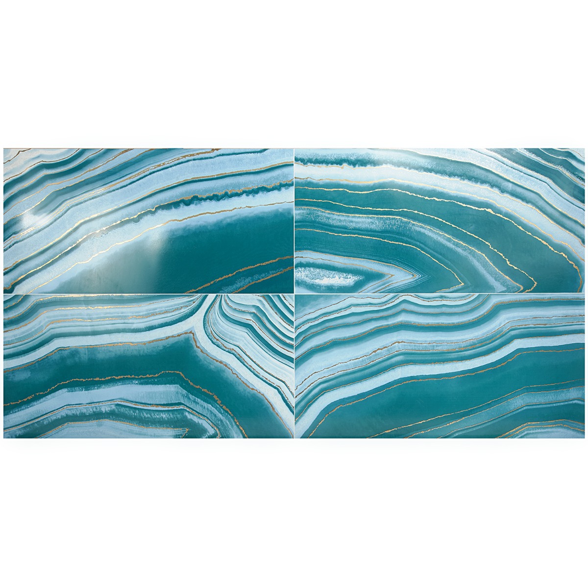 Deco Agate Ocean Green 24x48 Artisan Decor Polished Porcelain Tile