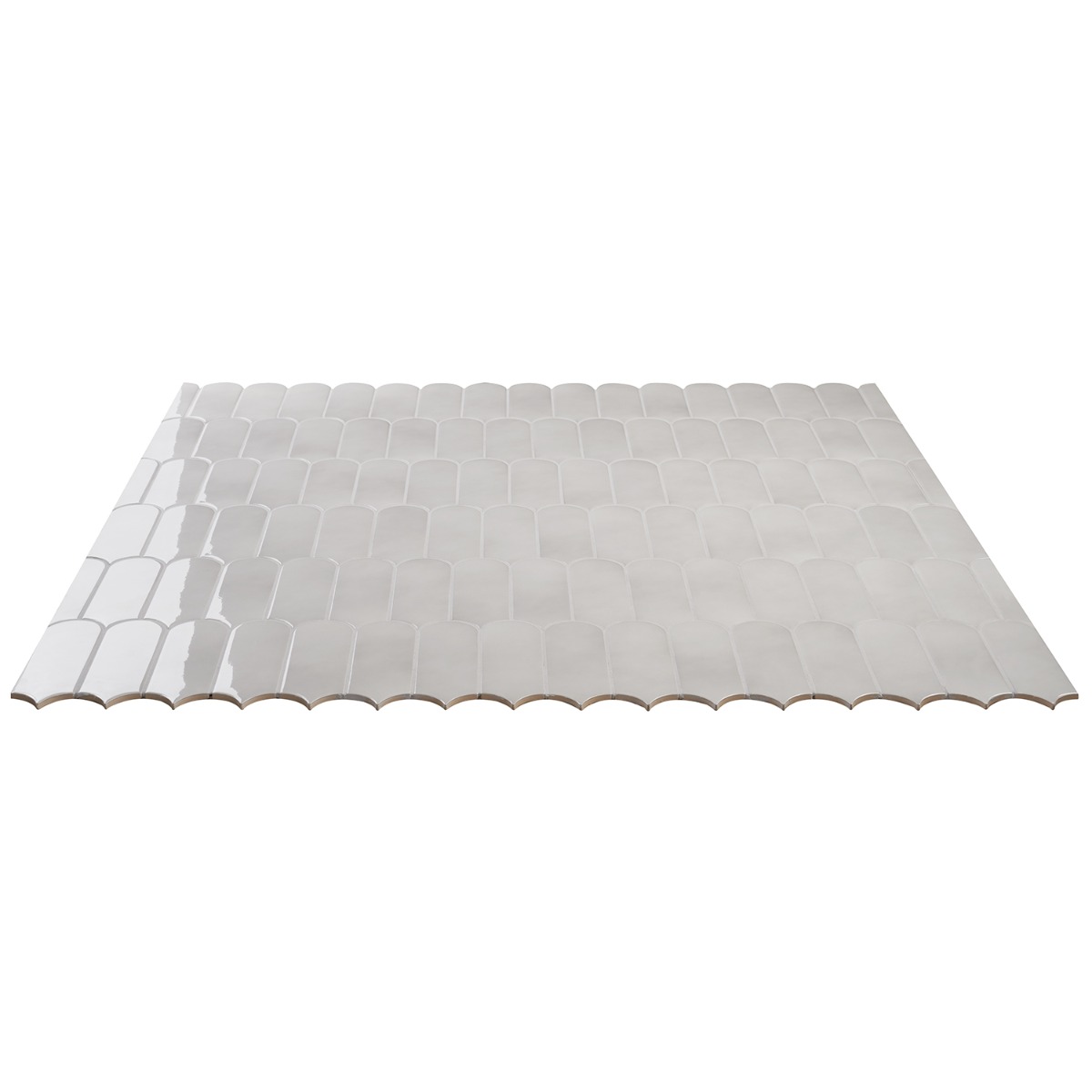Fan Mist Gray 3x8 Fishscale Glossy Ceramic Wall Tile