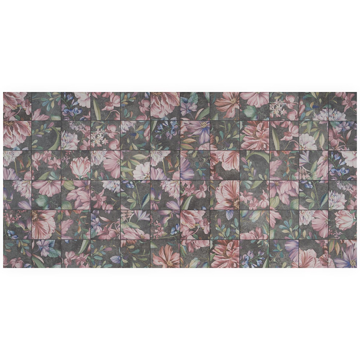 Angela Harris Florista Garden Pink Mural 8x8 Matte Porcelain