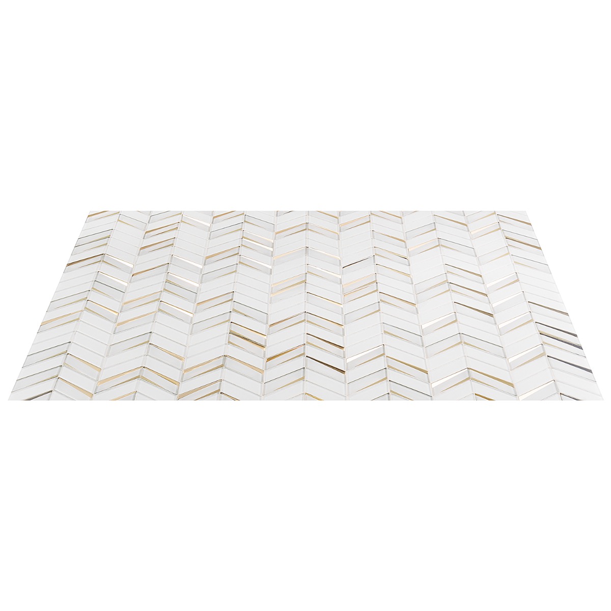 Giazza Roma White and Gold 2x4 Mirrored Glass Polished Mosaic Tile