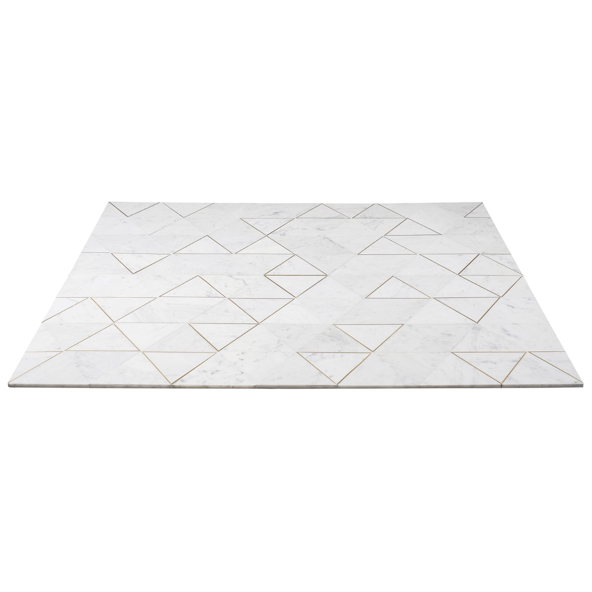 Axil Carrara - White Carrara & Brass Polished Marble + Brass