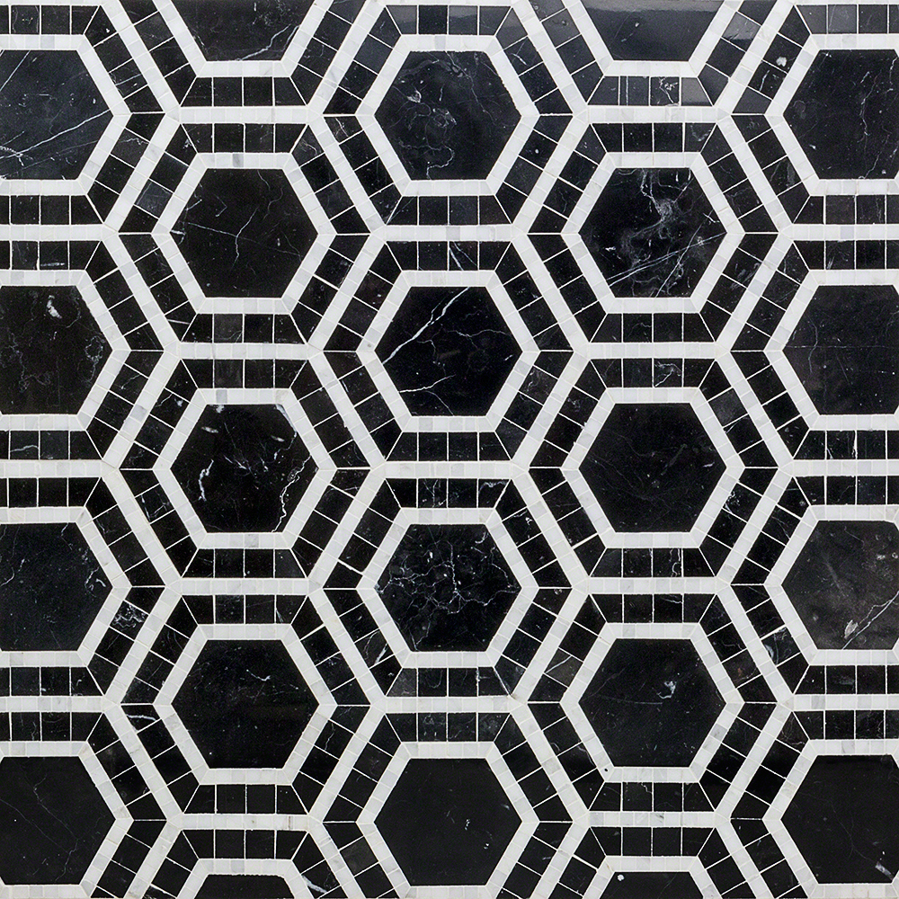 Metrology Nero & Statuary & Nero Polished Marble