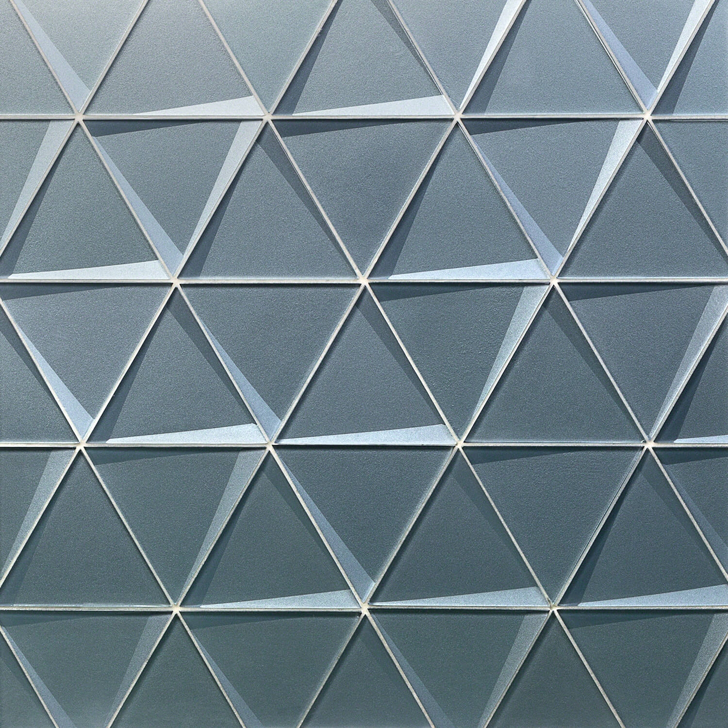 NewBev Triangles Slate Blue 6" 3D Glass Tile