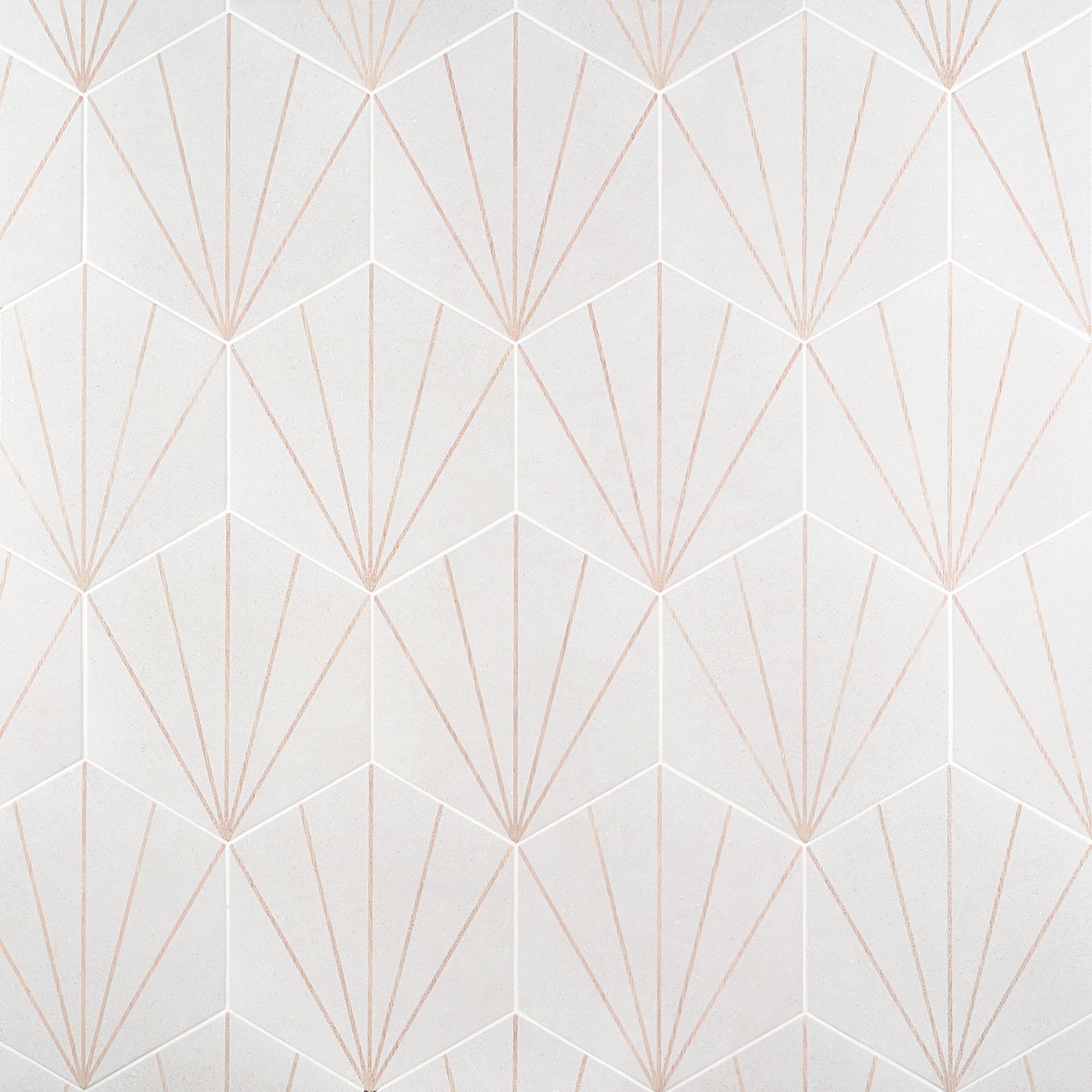 Piaka Beams White 12.5" Hex Matte Porcelain