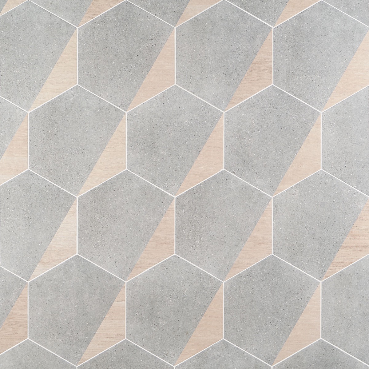 Piaka Wood Gray 12.5" Hex Matte Porcelain