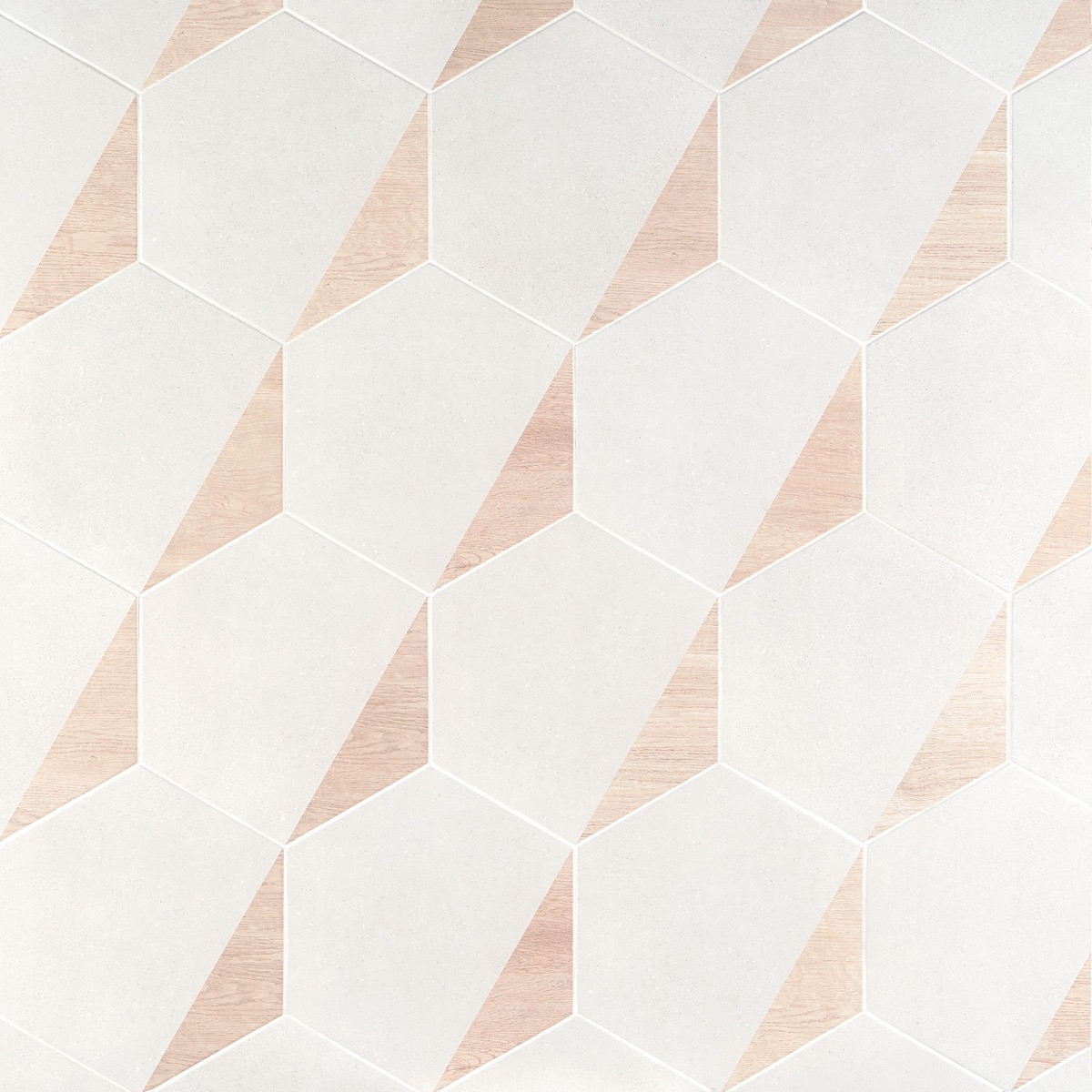 Piaka Wood White 12.5" Hex Matte Porcelain