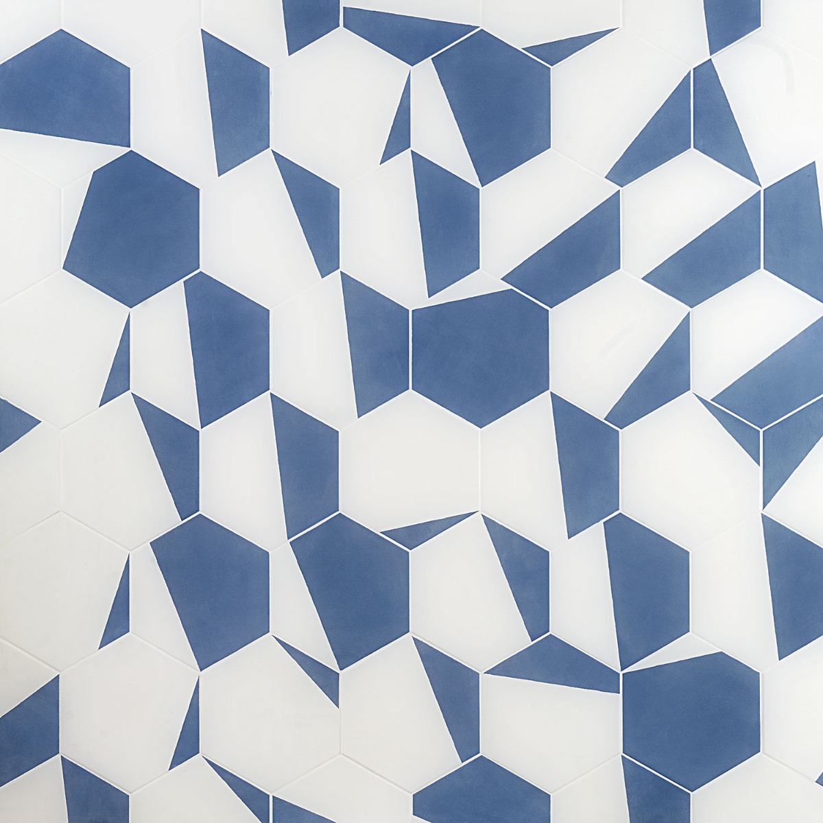 Co-Aries Divide Azul 8" Hex 15mm Matte Porcelain