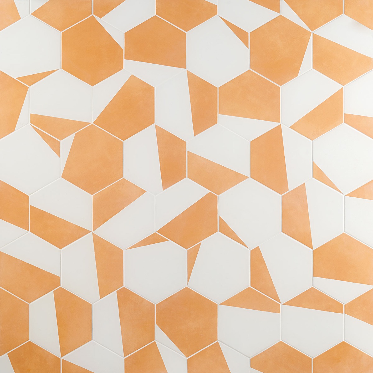 Aries 2.0 Divide Orange 8" Hex Matte Porcelain