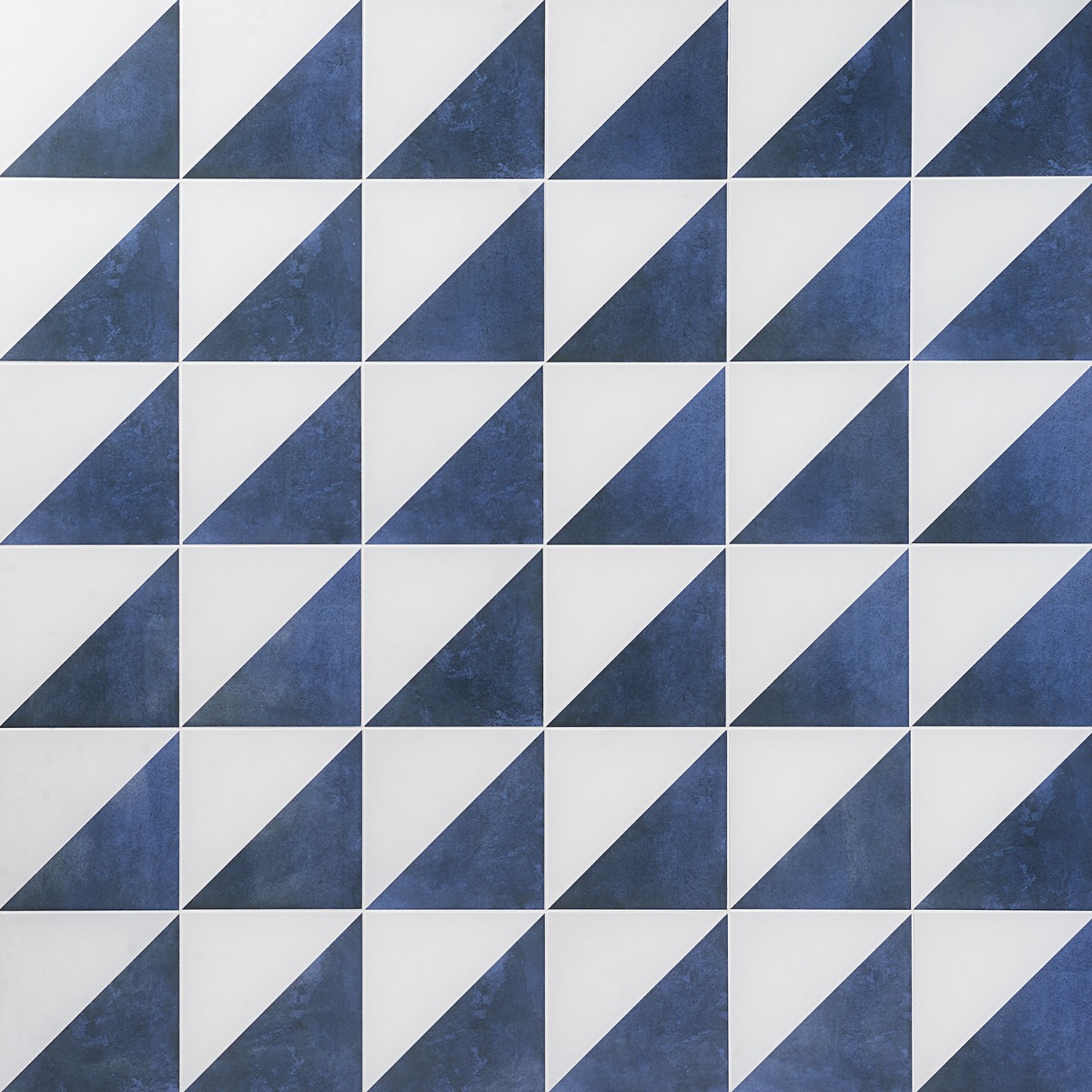 GeoPrism Cement Dos Blue 8x8 by Elizabeth Sutton Matte Porcelain