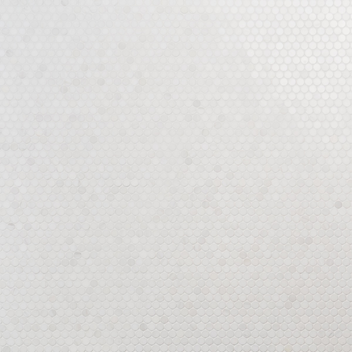 Bianco Dolomite White 1" Penny Round Premium Polished Marble Mosaic Tile