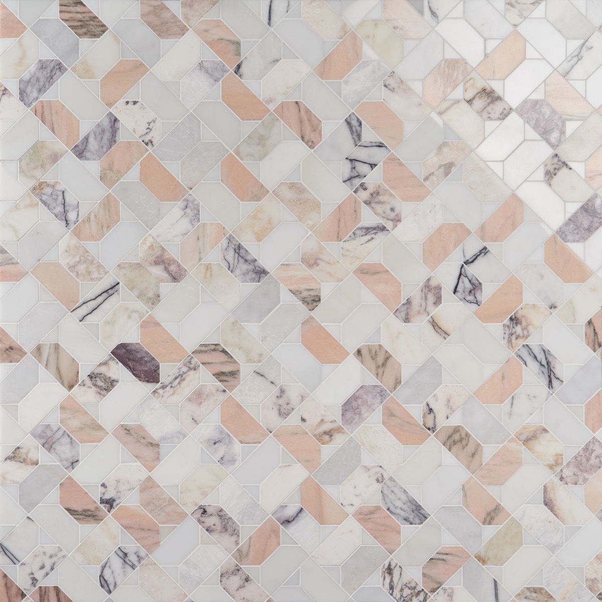 Cafura Grace Peach Polished Marble Luxury Mosaic Tile