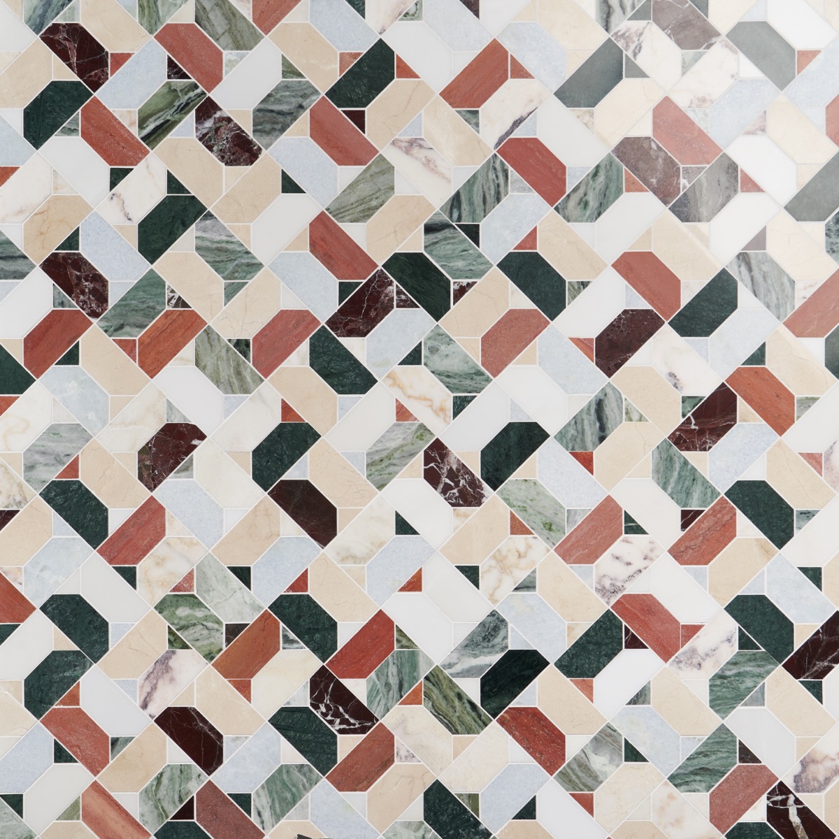 Cafura Tuscany Multicolor Polished Marble Luxury Mosaic Tile