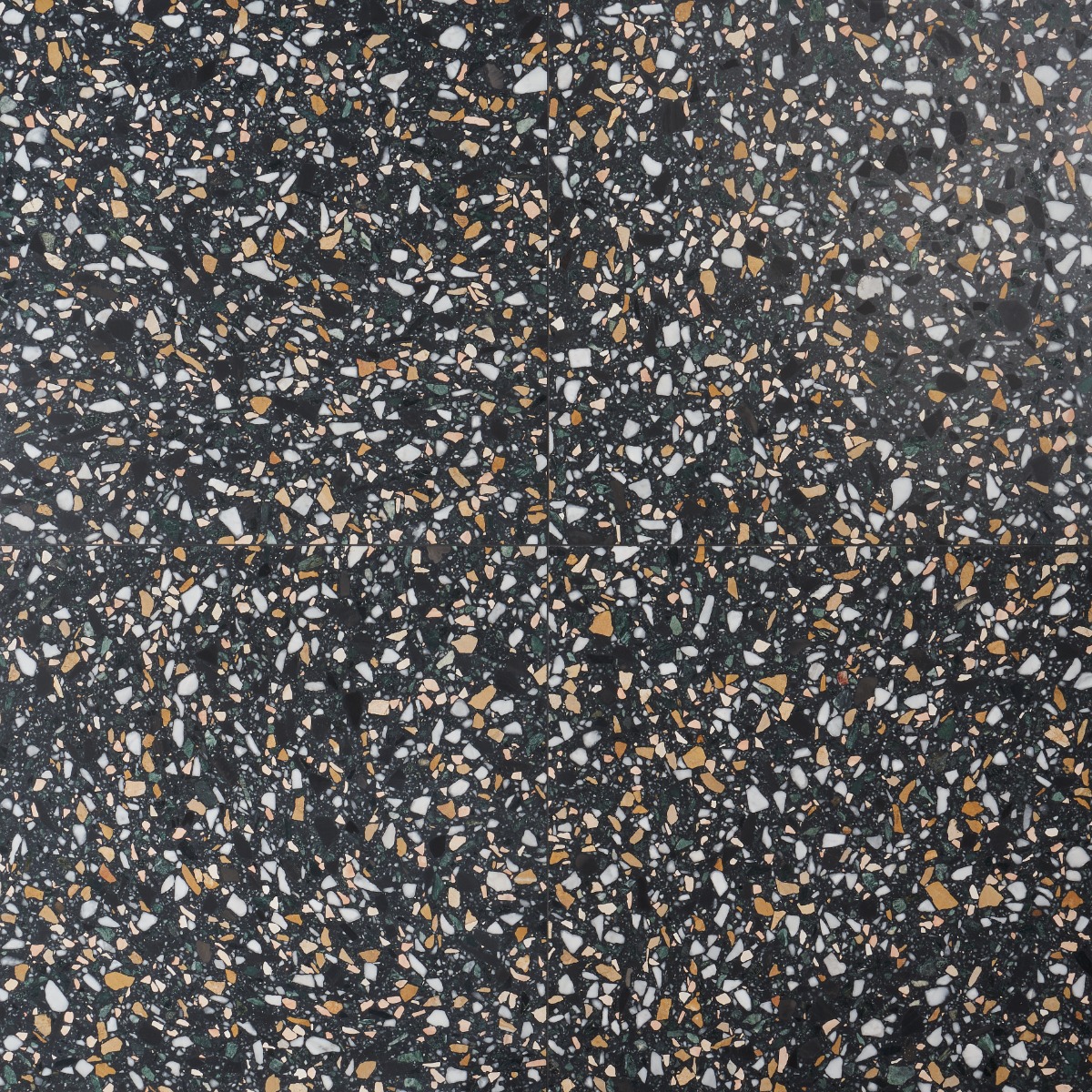 Italy Terrazzo Cava Notte Black 24x24 Honed Marble Tile