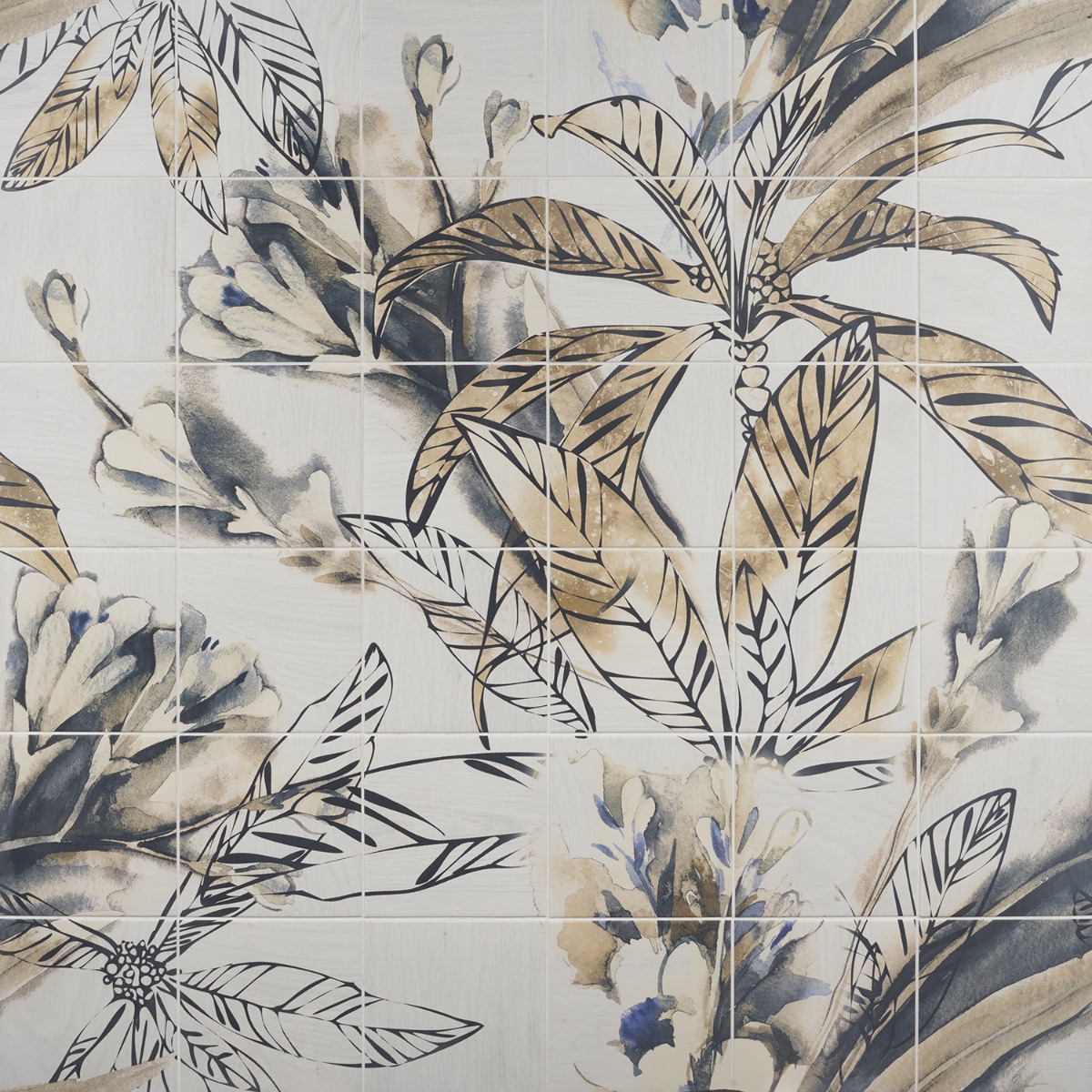 Angela Harris Florista Autumn Leaves Mural 8x8 Matte Porcelain