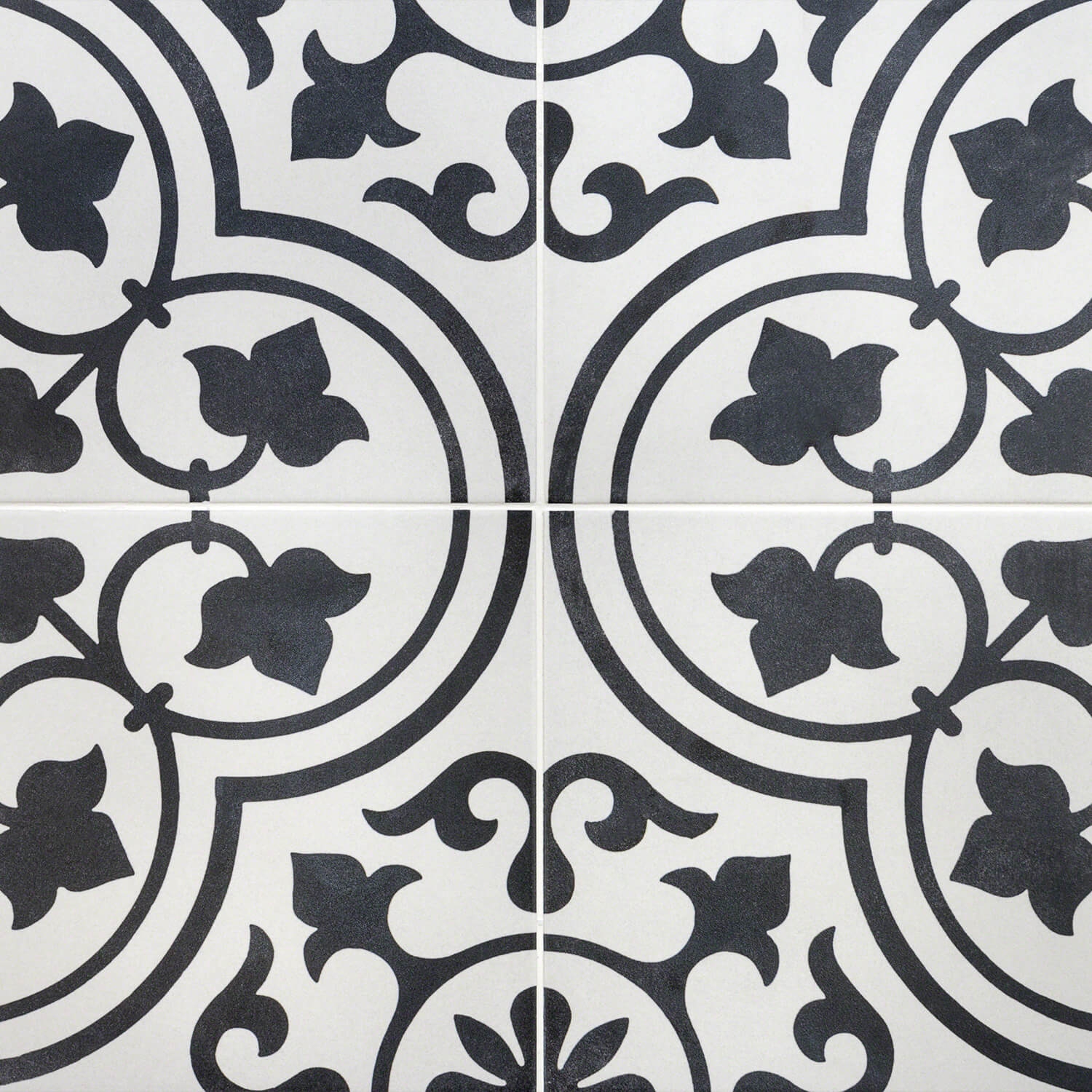 Cascais White Ornate 9x9 Matte Porcelain Tile