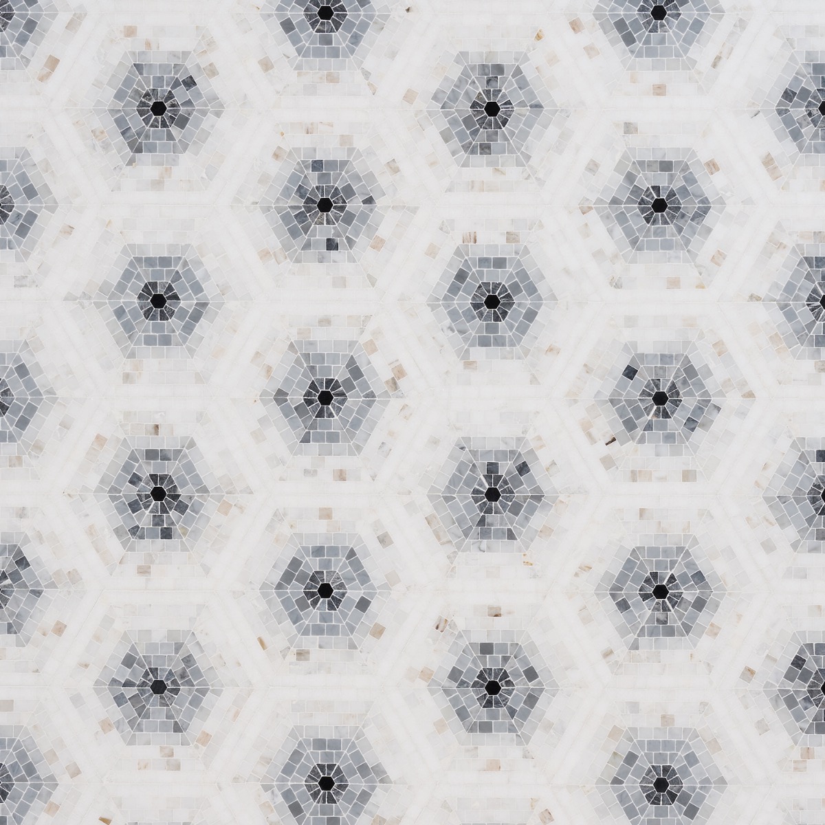 Imogen Grigio 6" Hexagon Marble Micro Mosaic Polished Marble