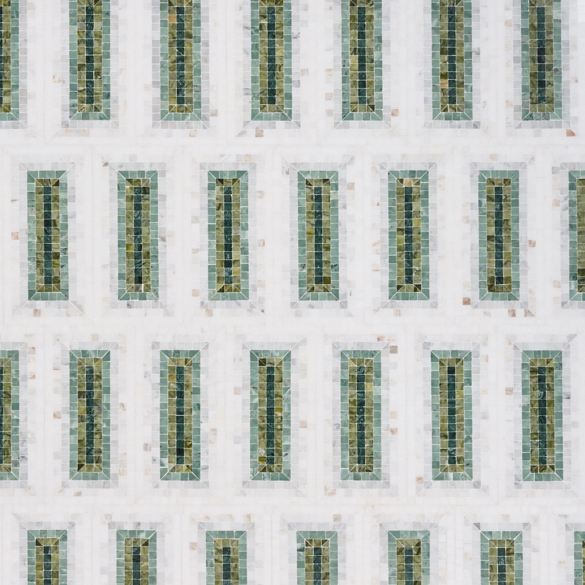Imogen Verde Green 4x9 Rectangle Marble Micro Mosaic 