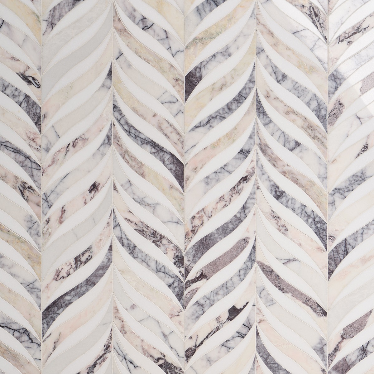 Jasmine Peach Lilac Polished Marble Mosaic Polished Marble