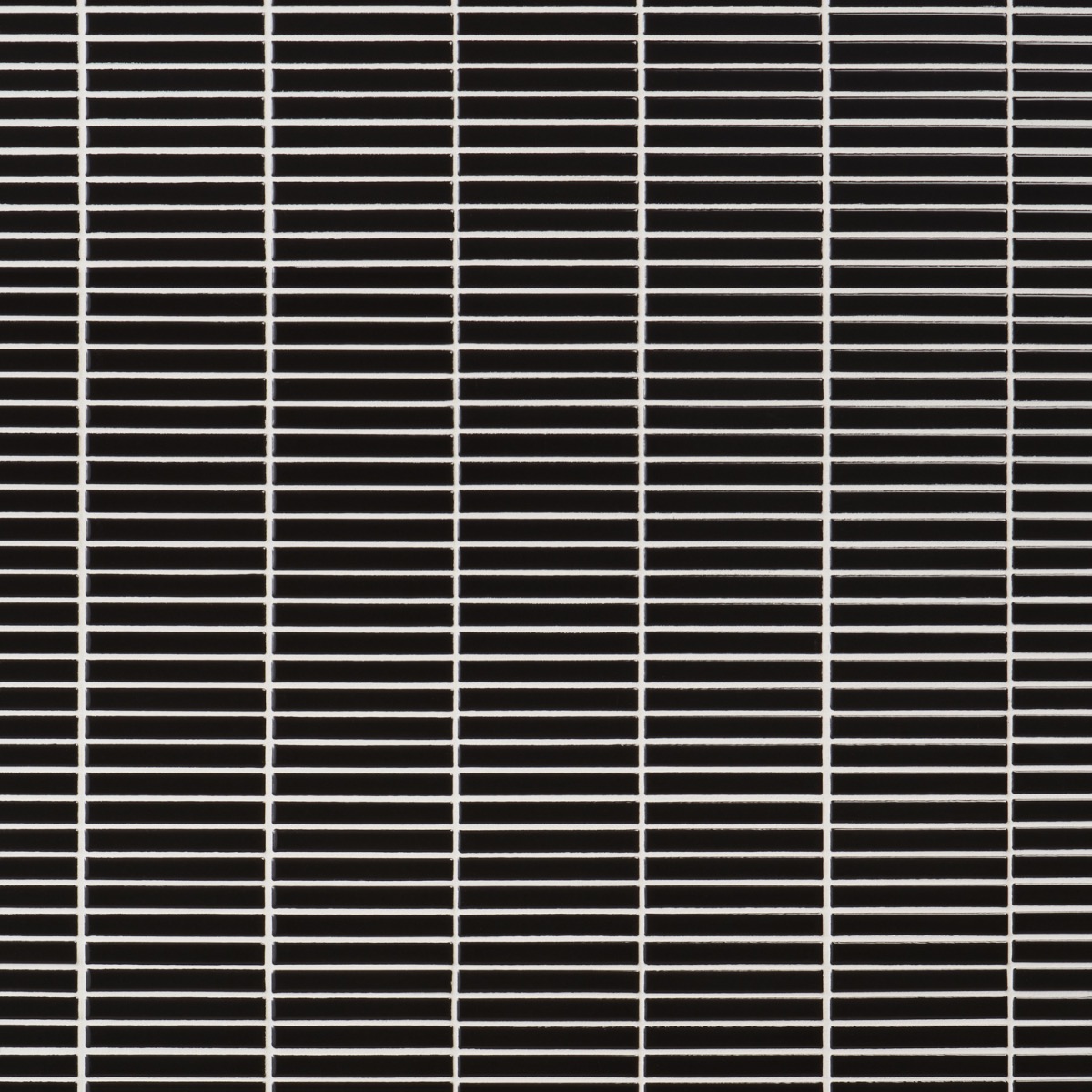 Motek Black 1x4" Tri-Stacked Glossy Porcelain Mosaic Tile