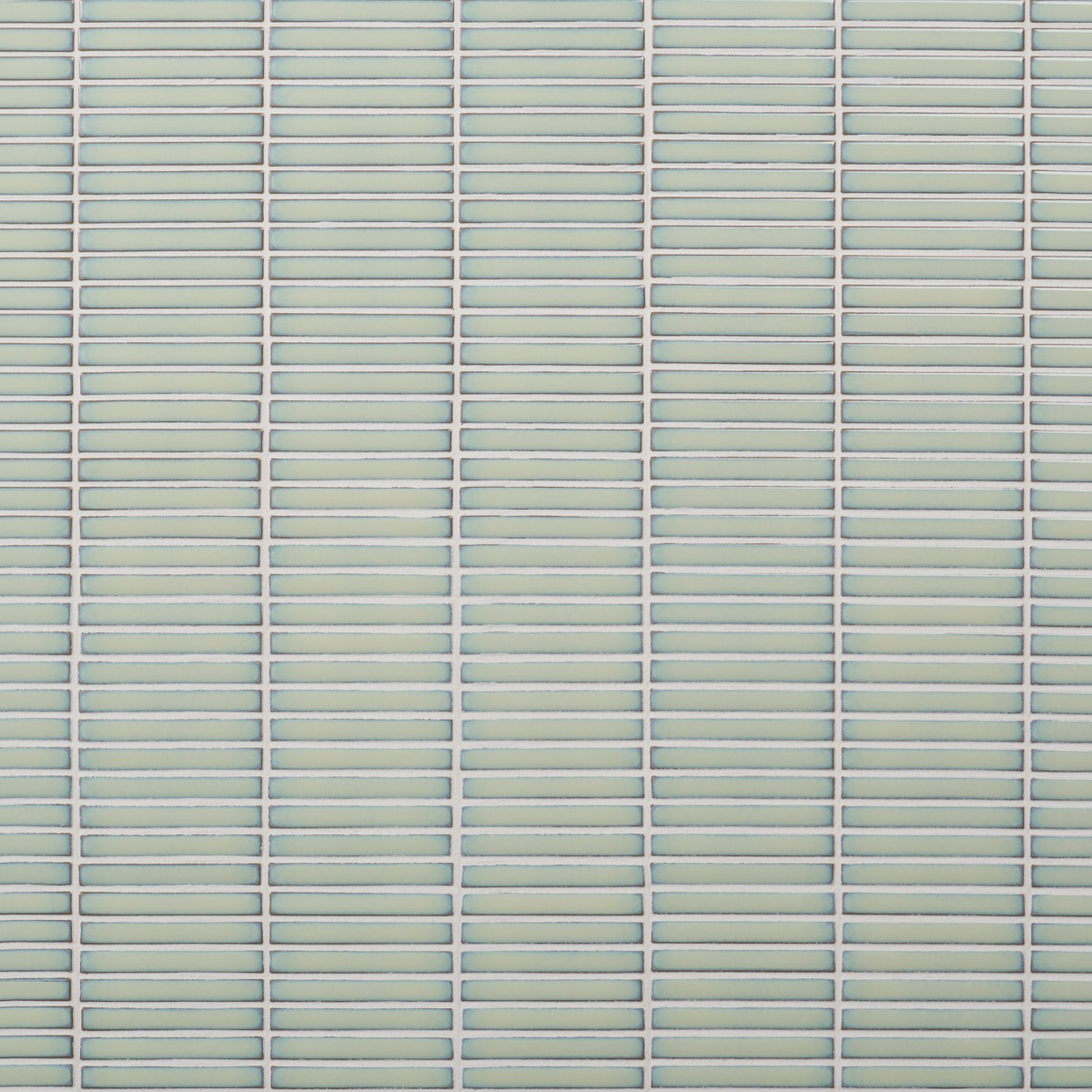 Motek Mint Green 1x4" Tri-Stacked Glossy Porcelain Mosaic Tile