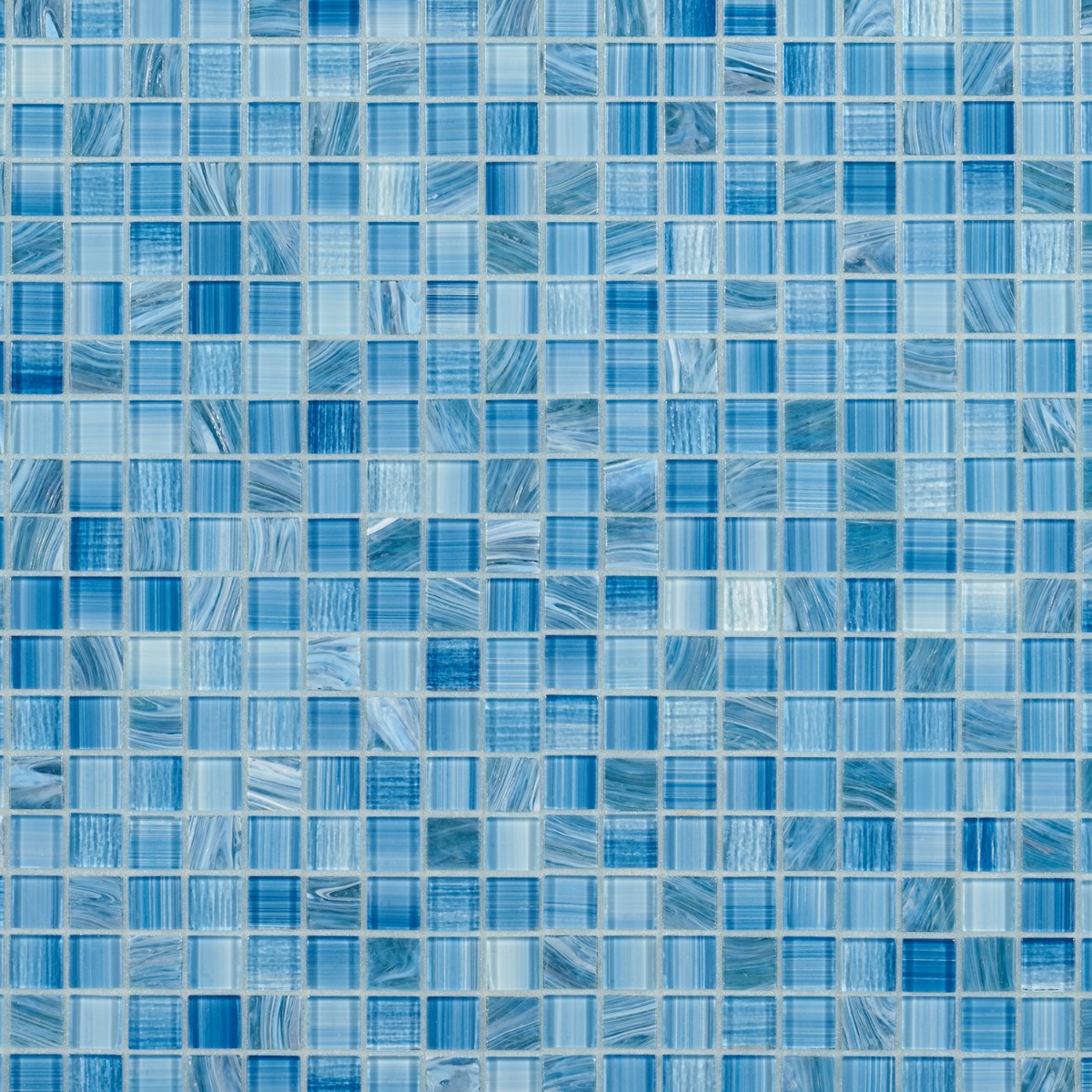 Kalama Ocean Blue 1x1 Polished Glass Mosaic