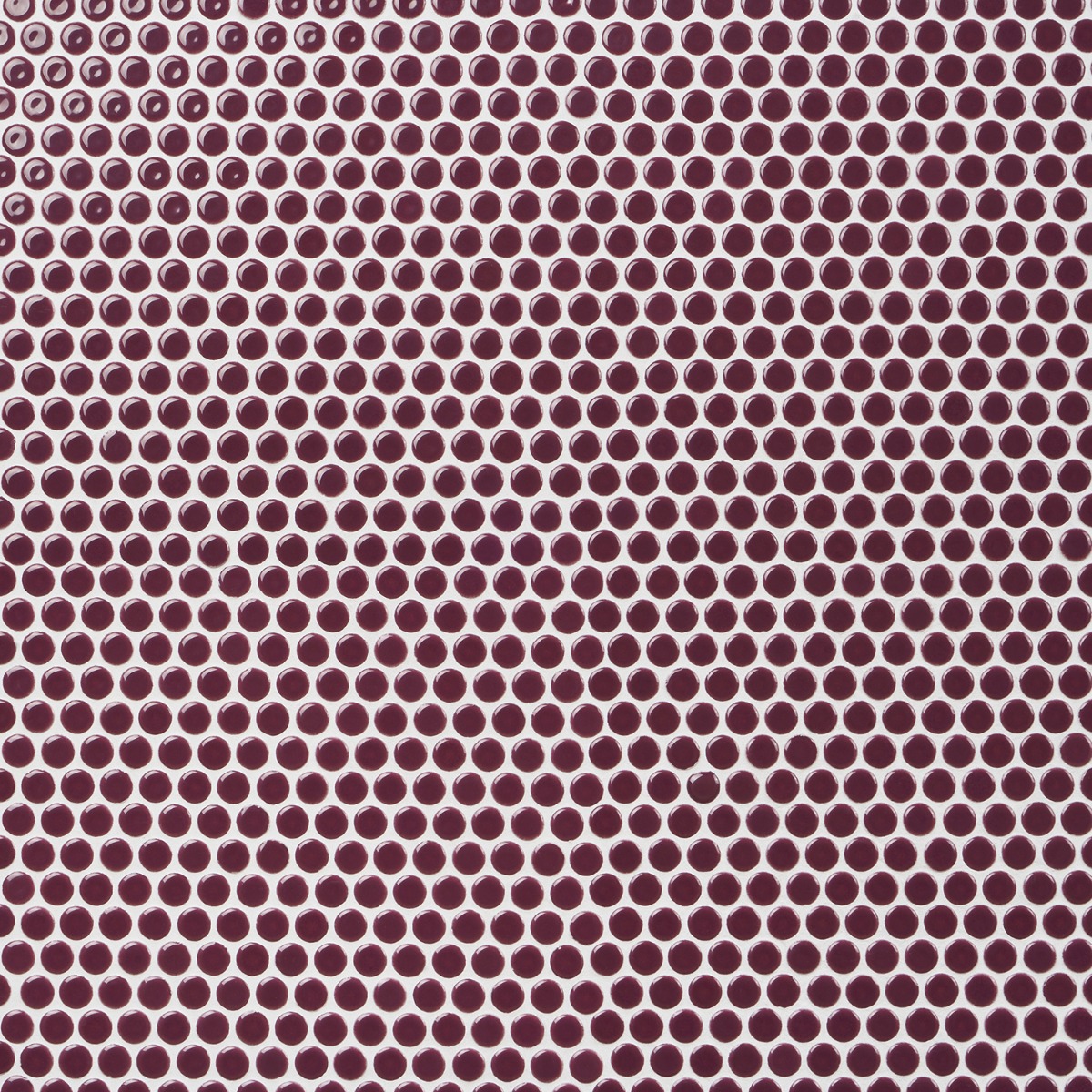 Simple Rimmed Plum Penny Rounds Rimmed Porcelain Mosaic