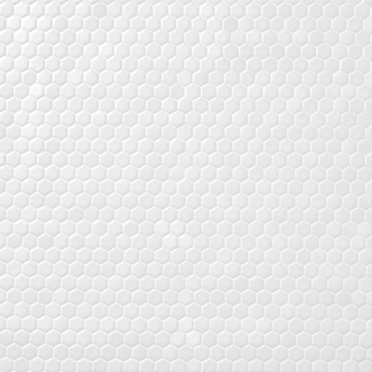 Simple White 1" Hexagon Matte Porcelain Mosaic