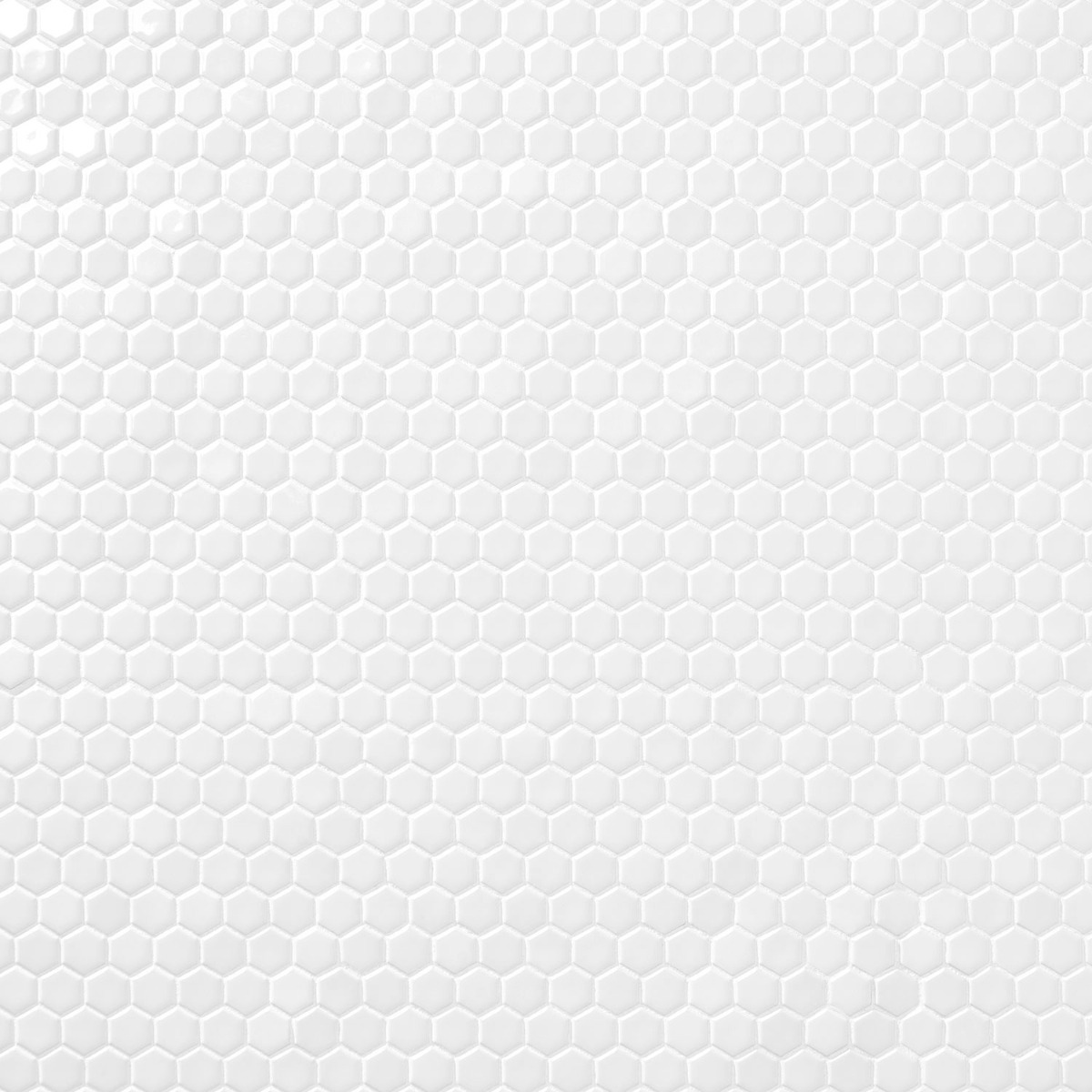 Simple Solid White 1" Hexagon Polished Porcelain Mosaic