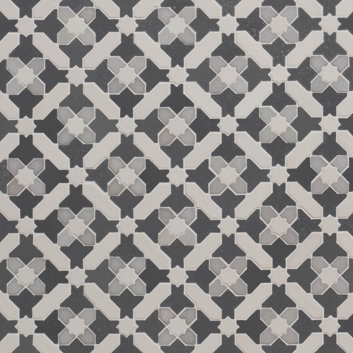 Alpana Safi Cloud Gray Mixed Finish Lava Stone and Cement Mosaic Tile