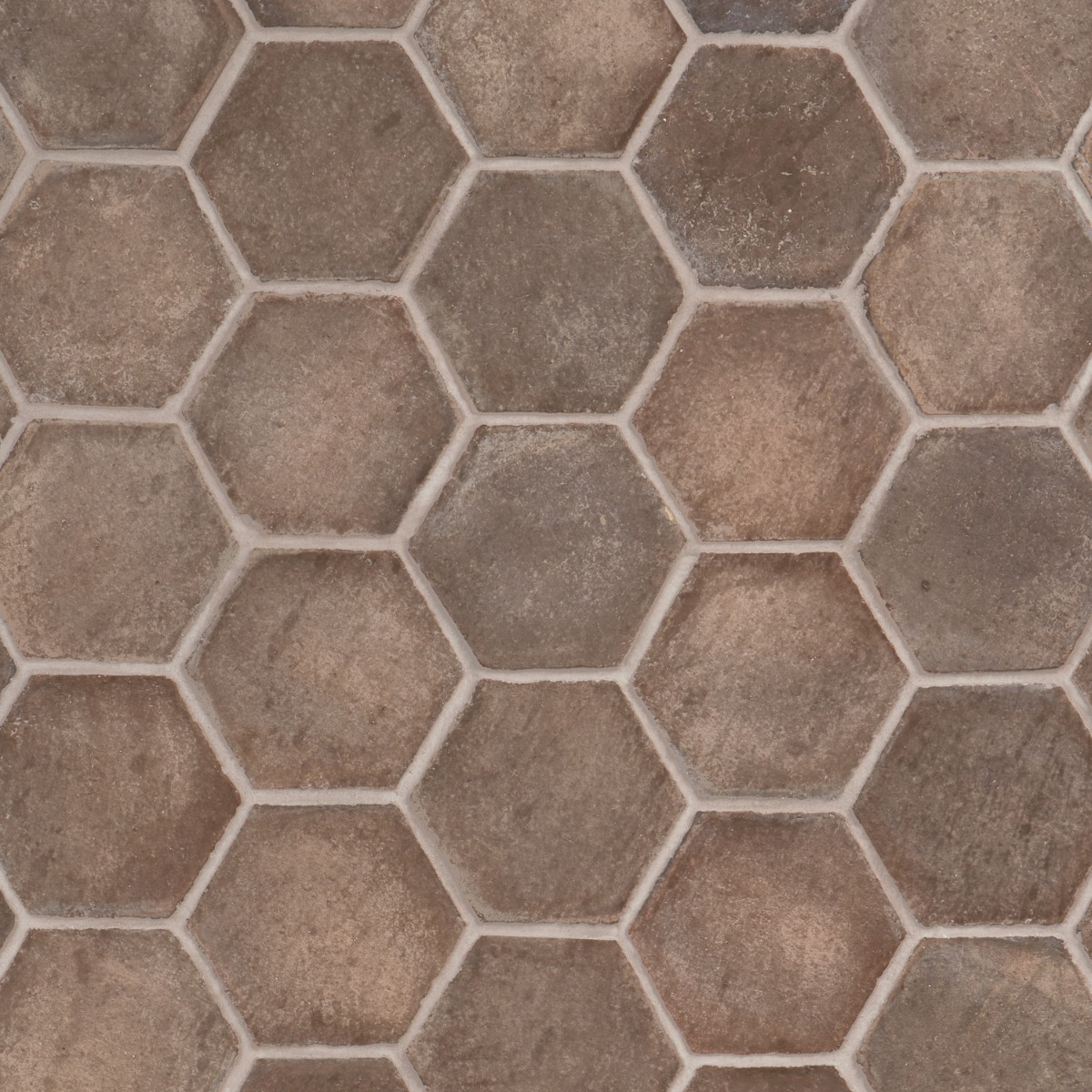 Clay House Gray 4" Hex Matte Terracotta Matte Terracotta