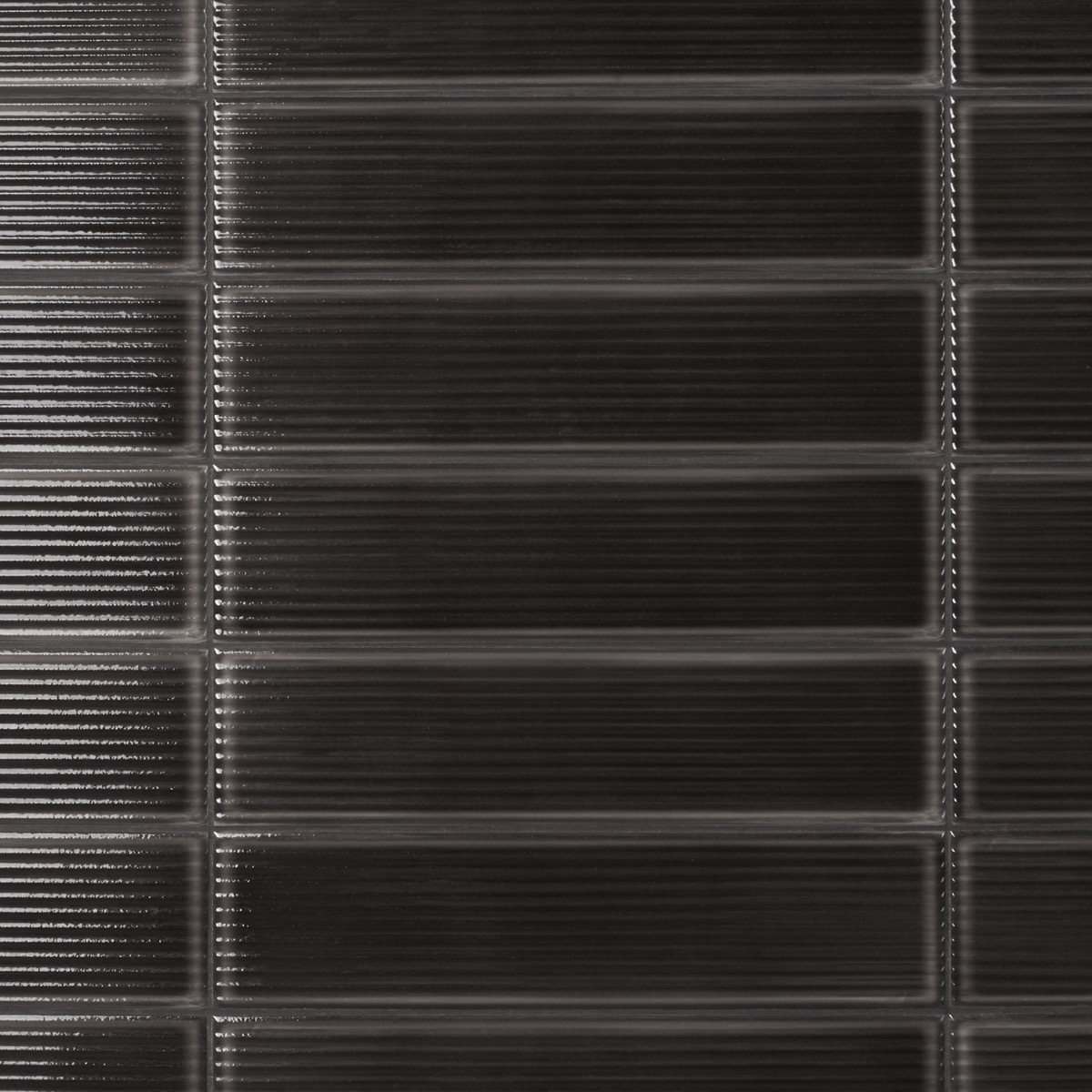 Stacy Garcia Artblock Nero Black 4x16 Fluted Glossy Porcelain Tile