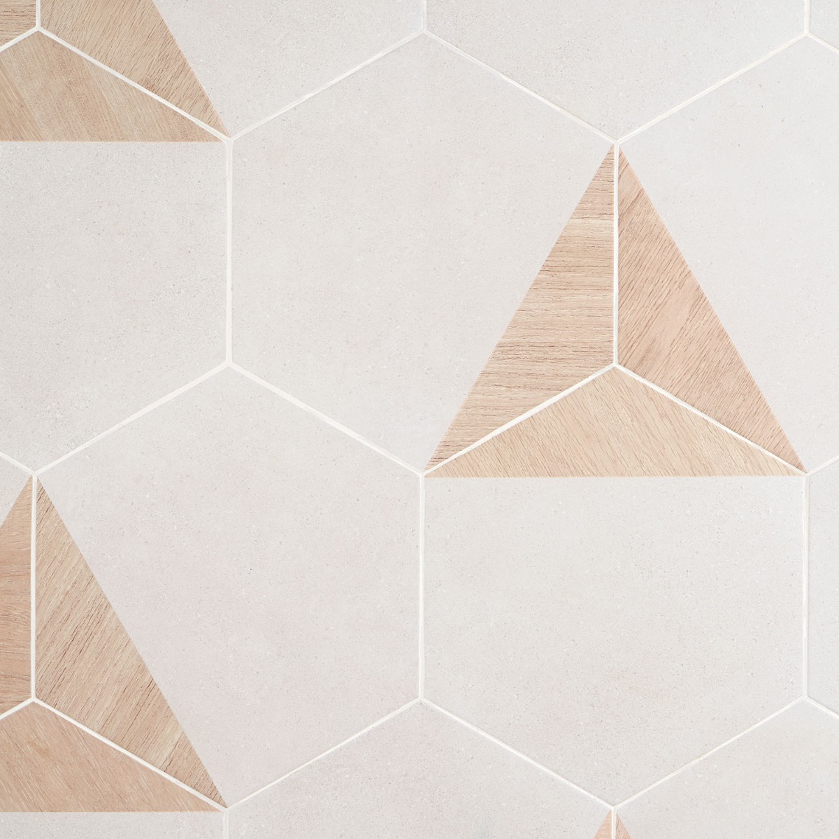 Piaka Wood White 12.5" Hex Matte Porcelain