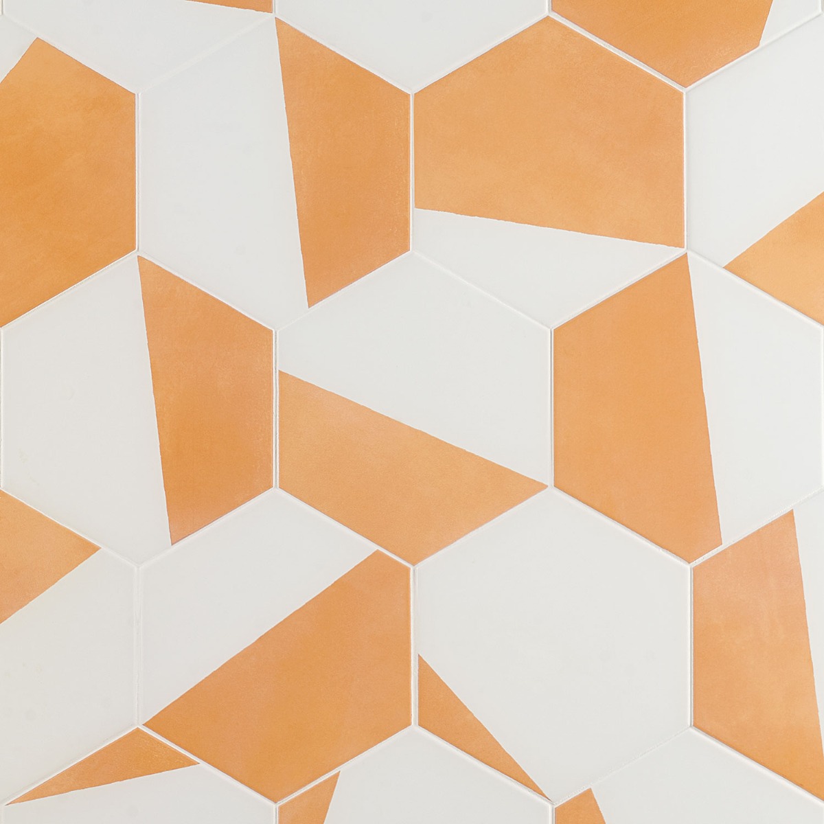 Aries 2.0 Divide Orange 8" Hex Matte Porcelain