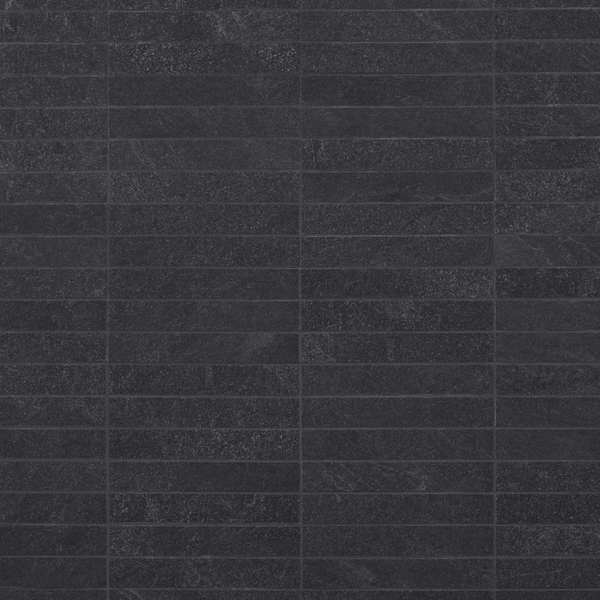 Motley Charcoal Black 1x6 Stacked Limestone Look Matte Porcelain Mosaic Tile