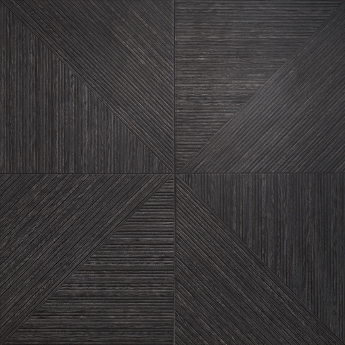 Lounge Charcoal Black 24x48 Ribbed Matte Fluted Porcelain Wood Look Tile