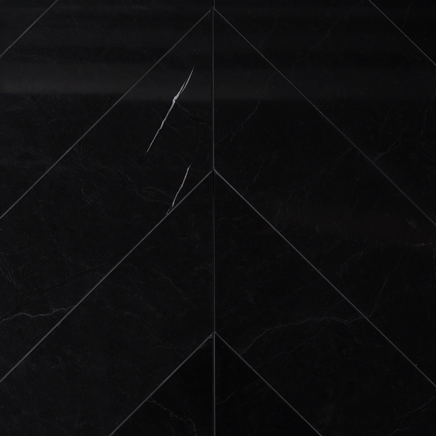 Nero Marquina 6x24 Chevron Polished Marble Tile